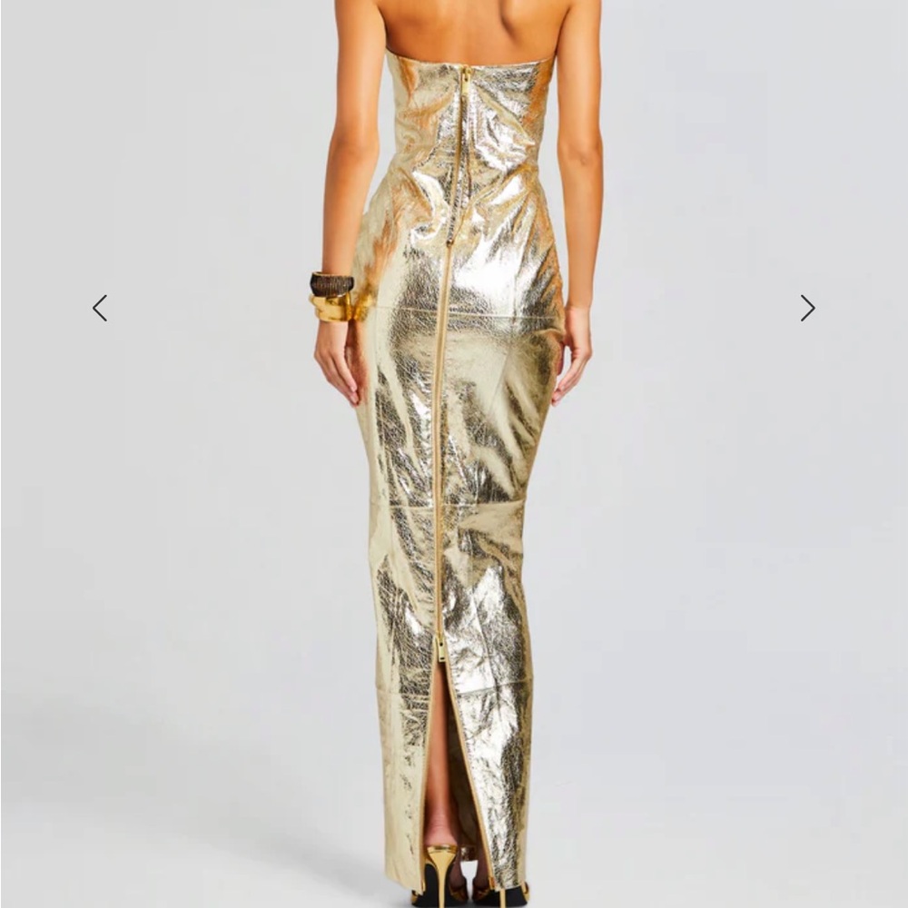 Retrofete Gold Strapless Metallic Maxi Dress - Picture 4 of 5